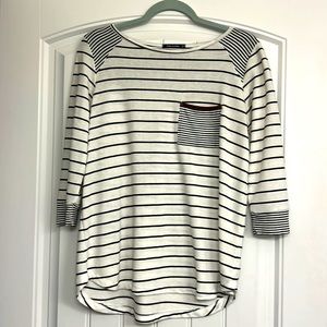 Striped cotton quarter length shirt